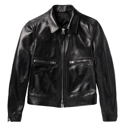 Men's Sleek Black Leather Jacket