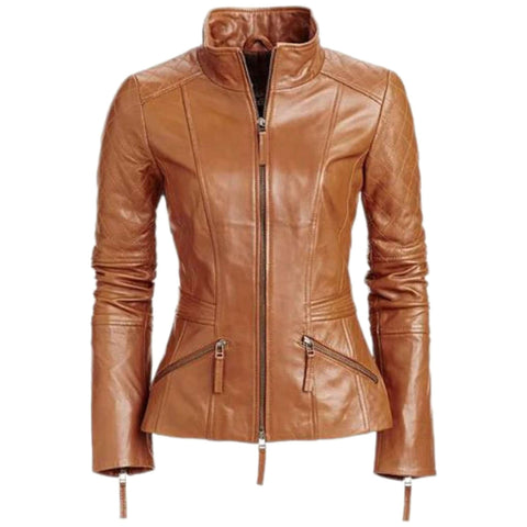 Women's Ochre Leather Jacket