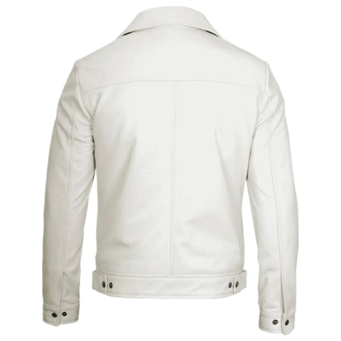 Men's Off White Rider Leather Jacket