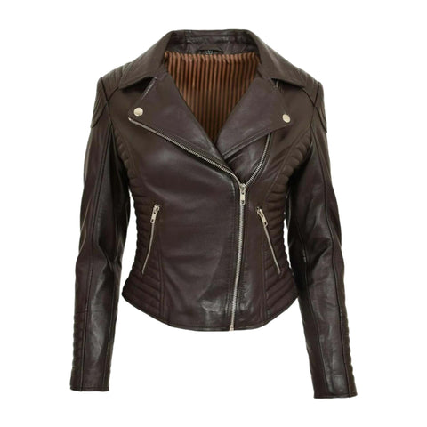 Women's Timeless Brown Leather Jacket