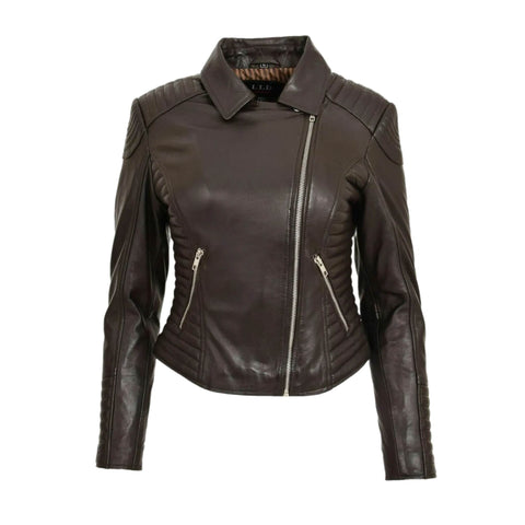 Women's Timeless Brown Leather Jacket