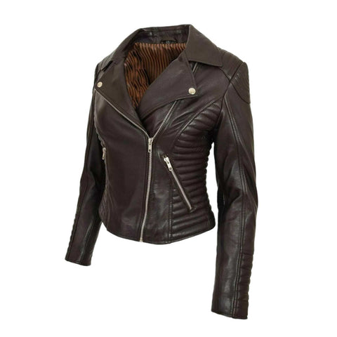 Women's Timeless Brown Leather Jacket